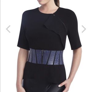 BCBG maxazria paneled zip front waist belt
